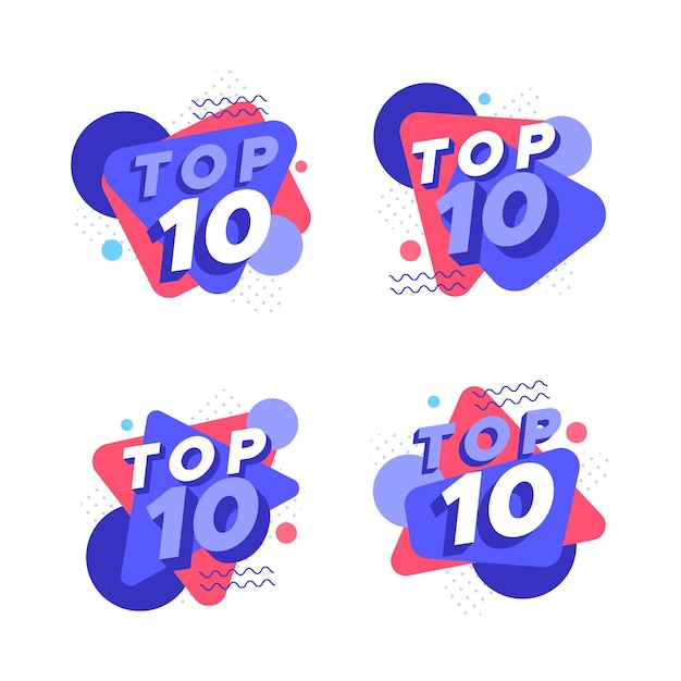 Set of top ten labels