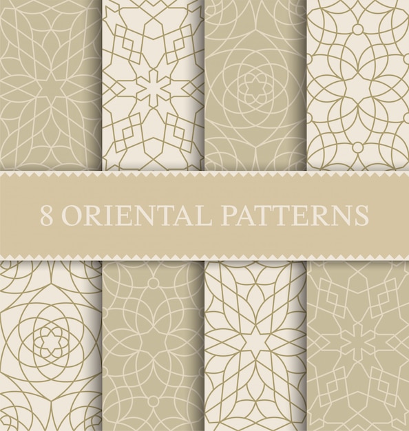 Set of traditional arabian seamless pattern,