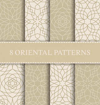Set of traditional arabian seamless pattern,
