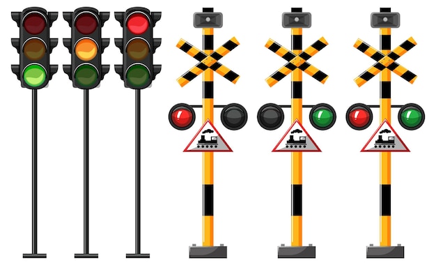 Free vector set for traffic lights and signals