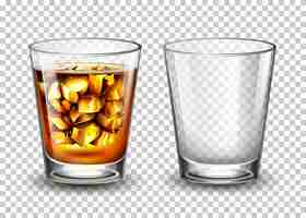 Free vector set of transparent glass