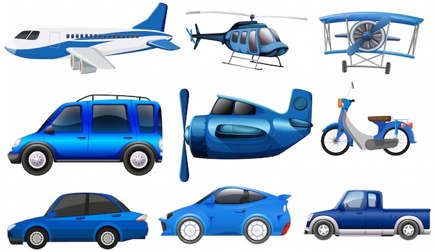 Free vector set of transportation vehicle