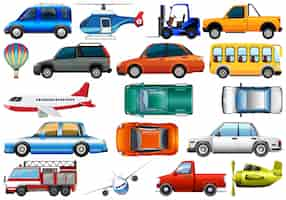 Free vector set of transportation vehicle