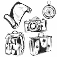 Free vector set of travelling set