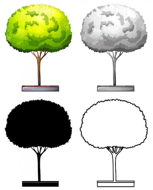 Free vector set of tree design