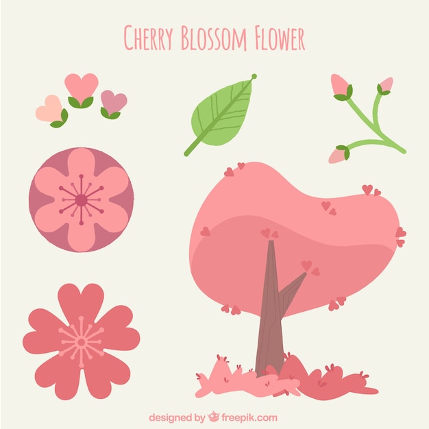 Free vector set of tree and natural spring elements