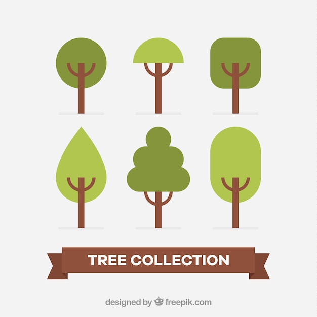 Set of trees in flat style