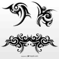 Free vector set of tribal abstract tattoos