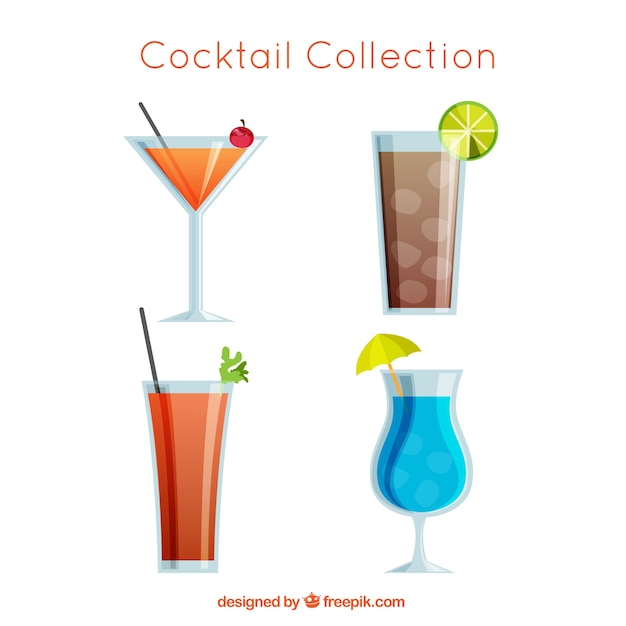 Free vector set of tropical drinks