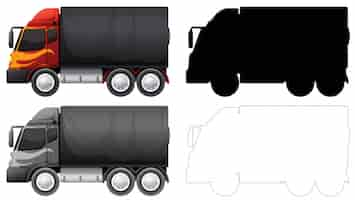 Free vector set of truck vehicle