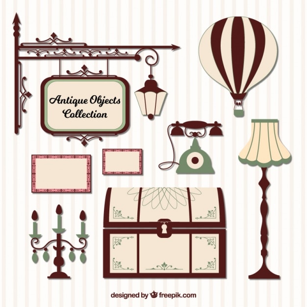 Free vector set of trunk with vintage elements