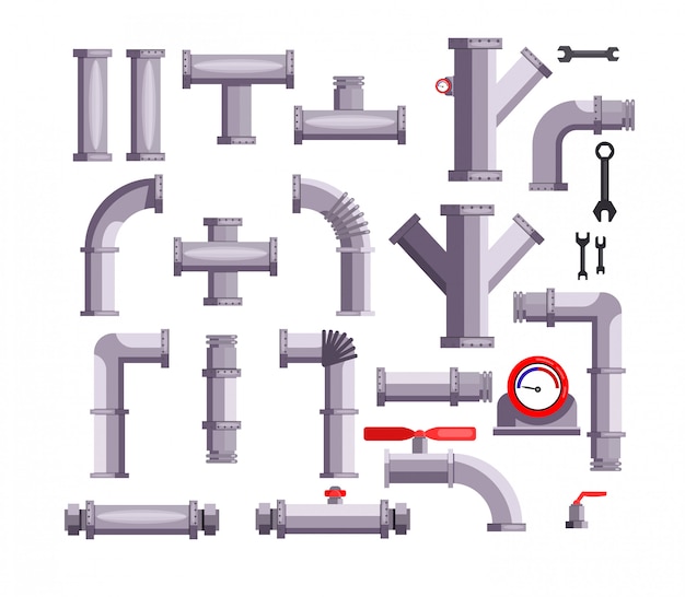 Free vector set of tubes and pipes