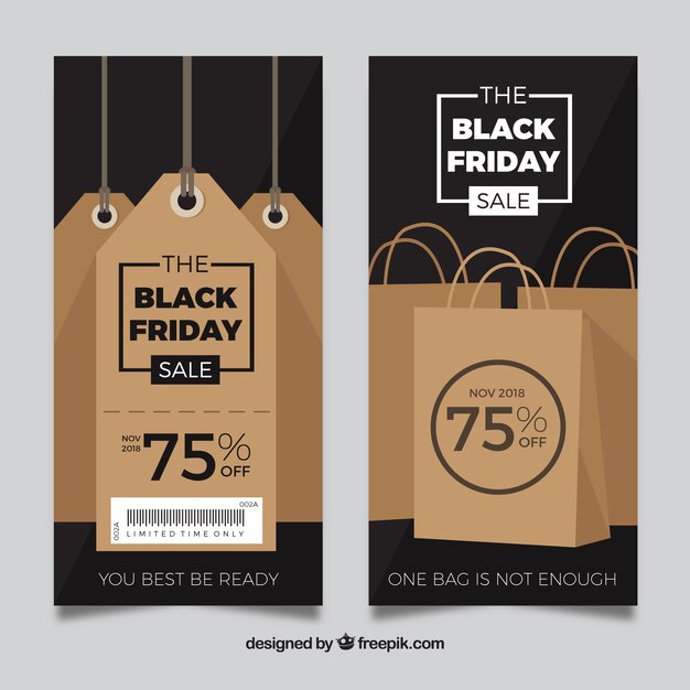 Set of two vertical banners for black friday sale