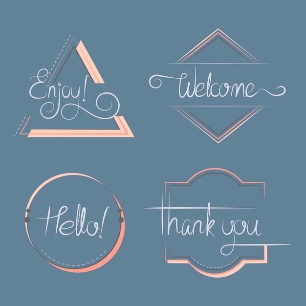 Free vector set of typography badges