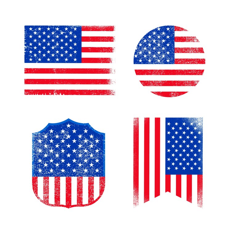 Free Vector set of usa flags
