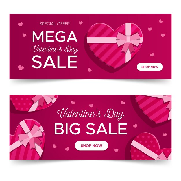 Set di banner di san valentino