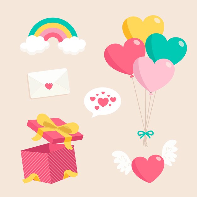 Set of valentine's day elements