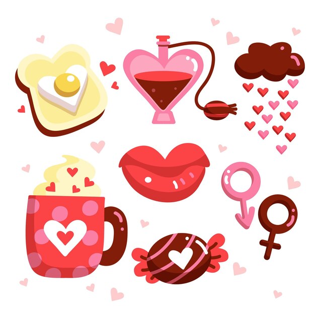 Set of valentine's day elements