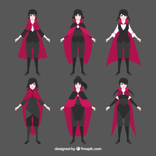 Free vector set of vampire characters