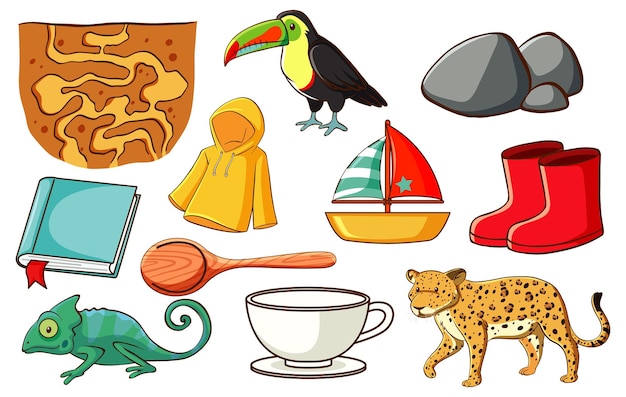 Free vector set of various animals and objects