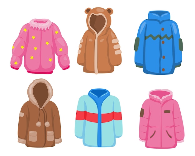 Free vector set of various beautiful knitted hat or winter coat