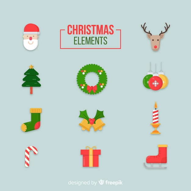 Set of various christmas elements