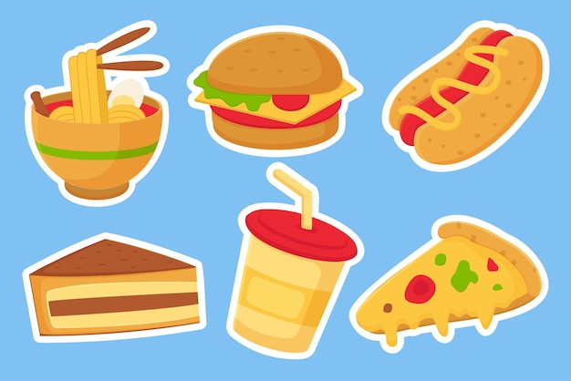 Fast Food Sticker Images – Browse 42,210 Stock Photos, Vectors, and Video