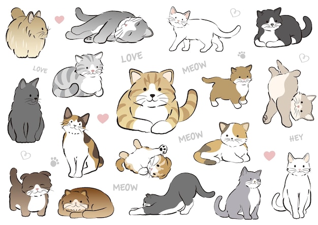 Cute Cat Love Cartoon Vector Icon Illustration. 4835439 Vector Art at  Vecteezy