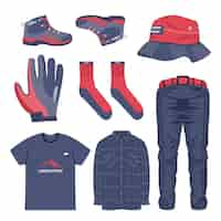 Free vector set vector of man clothing