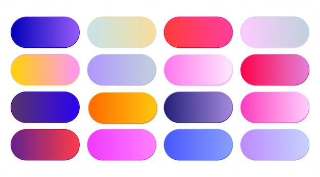 Set of vibrant gradients  swatches or buttons