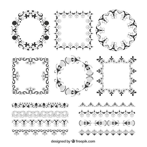 Set of victorian frames and borders