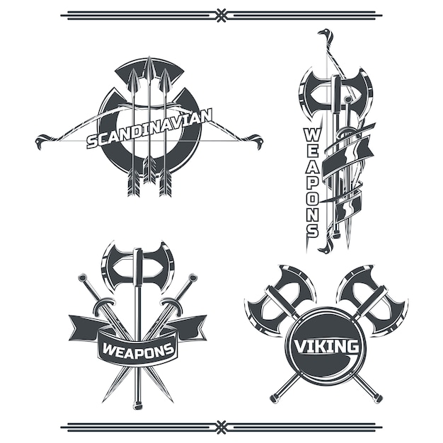Набор эмблем викингов