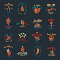 Free vector set of vintage badges design vector