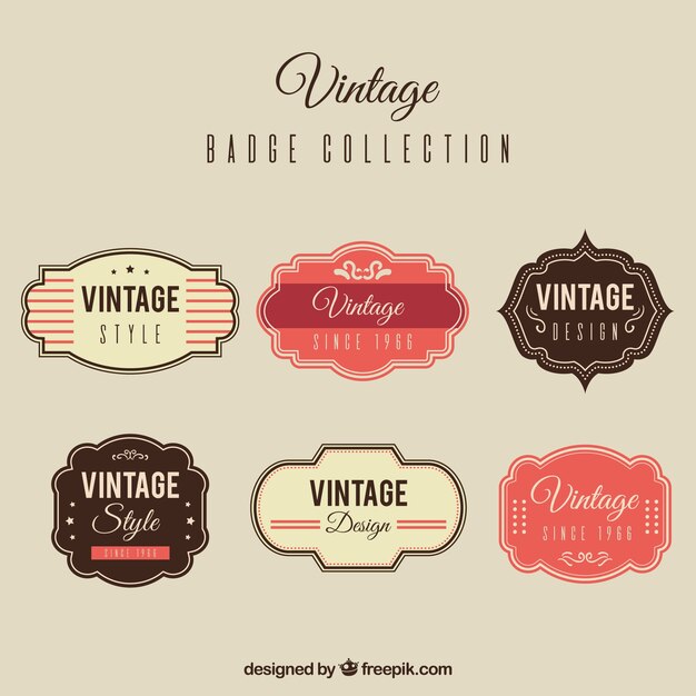 Set of vintage badges