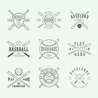 Free Vector Baseball Emblems Set
