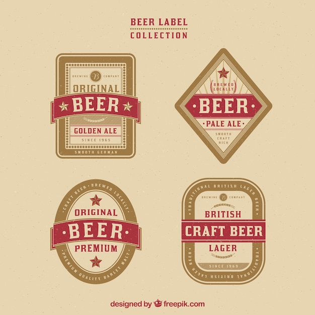 Set of vintage beer badges