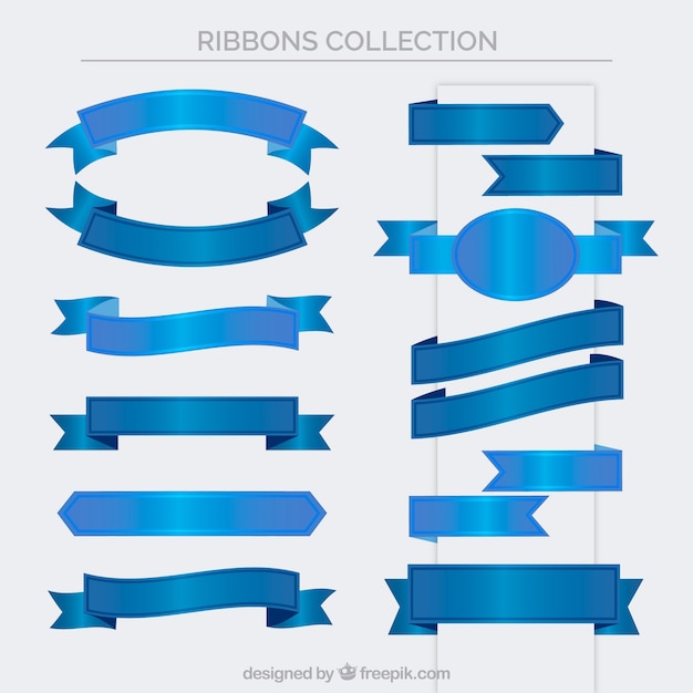 Download Free Vintage Blue Ribbon Vector Templates