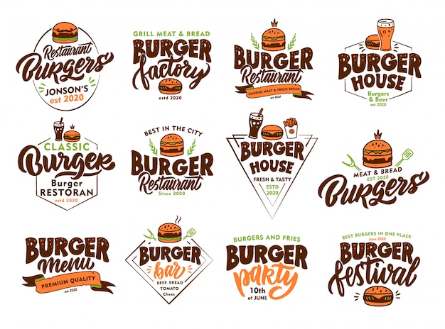 Download Free Download This Free Vector Black And White Burger Logo Collection Use our free logo maker to create a logo and build your brand. Put your logo on business cards, promotional products, or your website for brand visibility.