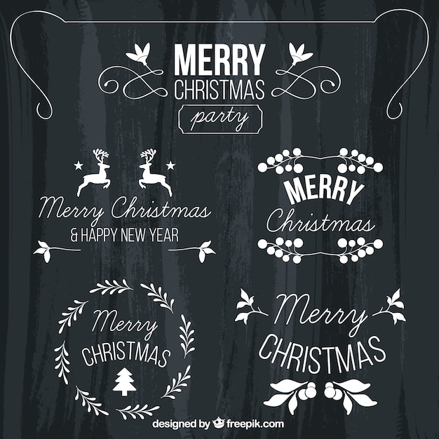 Set of vintage christmas stickers