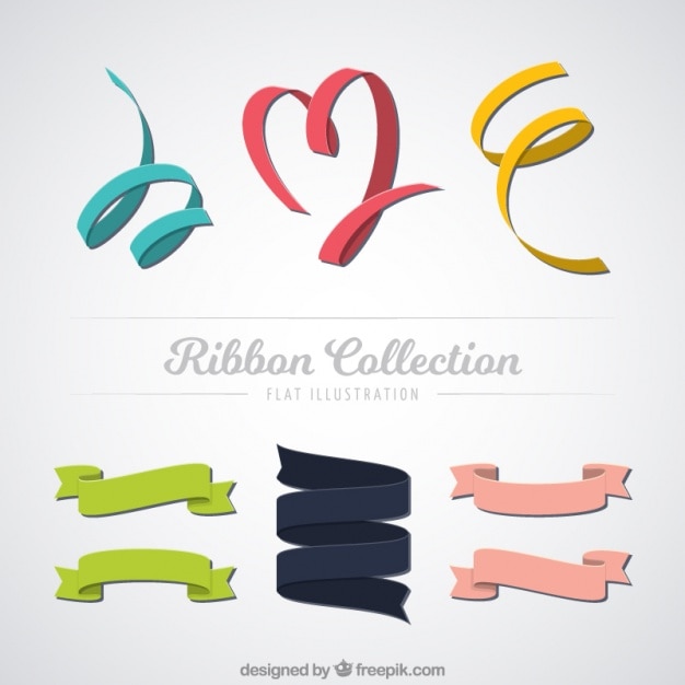 Free vector set of vintage colored ribbons