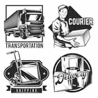 Free vector set of vintage delivery emblems