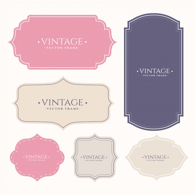 Set of vintage frame labels Free Vector