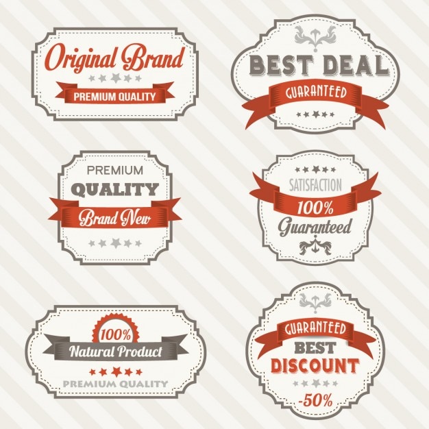 Free vector set of vintage labels