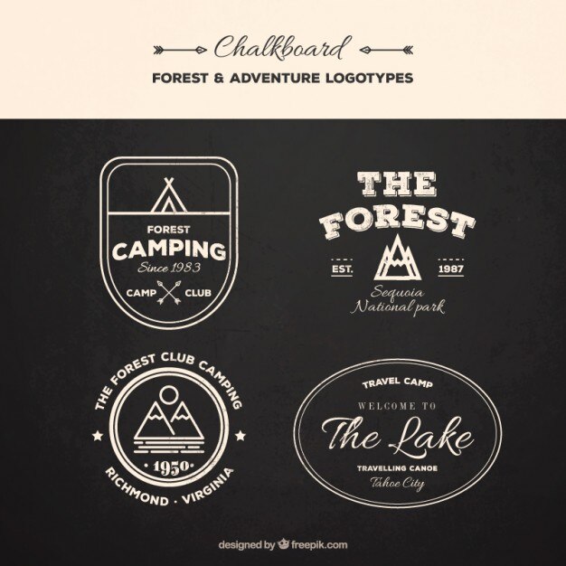 Free Vector set of vintage logos expedition