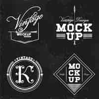 Free vector set of vintage mockup logo design vector