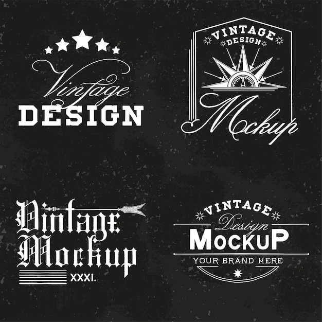Набор старинных макет логотипа дизайн вектор