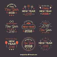 Free vector set of vintage new year badges