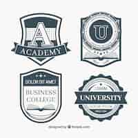 Free vector set of vintage style education badges