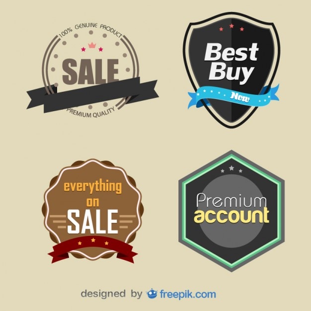 Free vector set of vintage styled labels