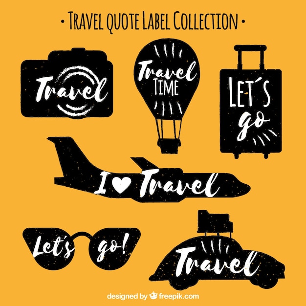 Free vector set of vintage travel stickers